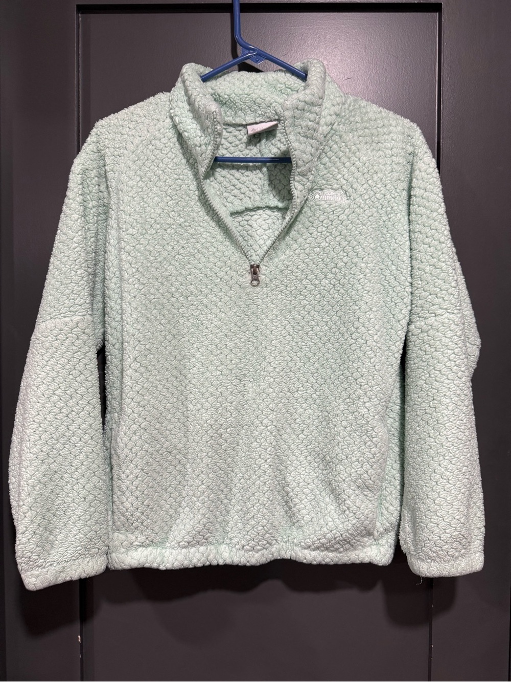 Cozy Quarter-Zip Sherpa Pullover Sweater - Mint